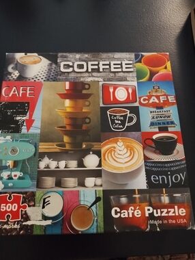 Cafe Puzzle Coffee Collage 500-Piece Jigsaw Puzzle